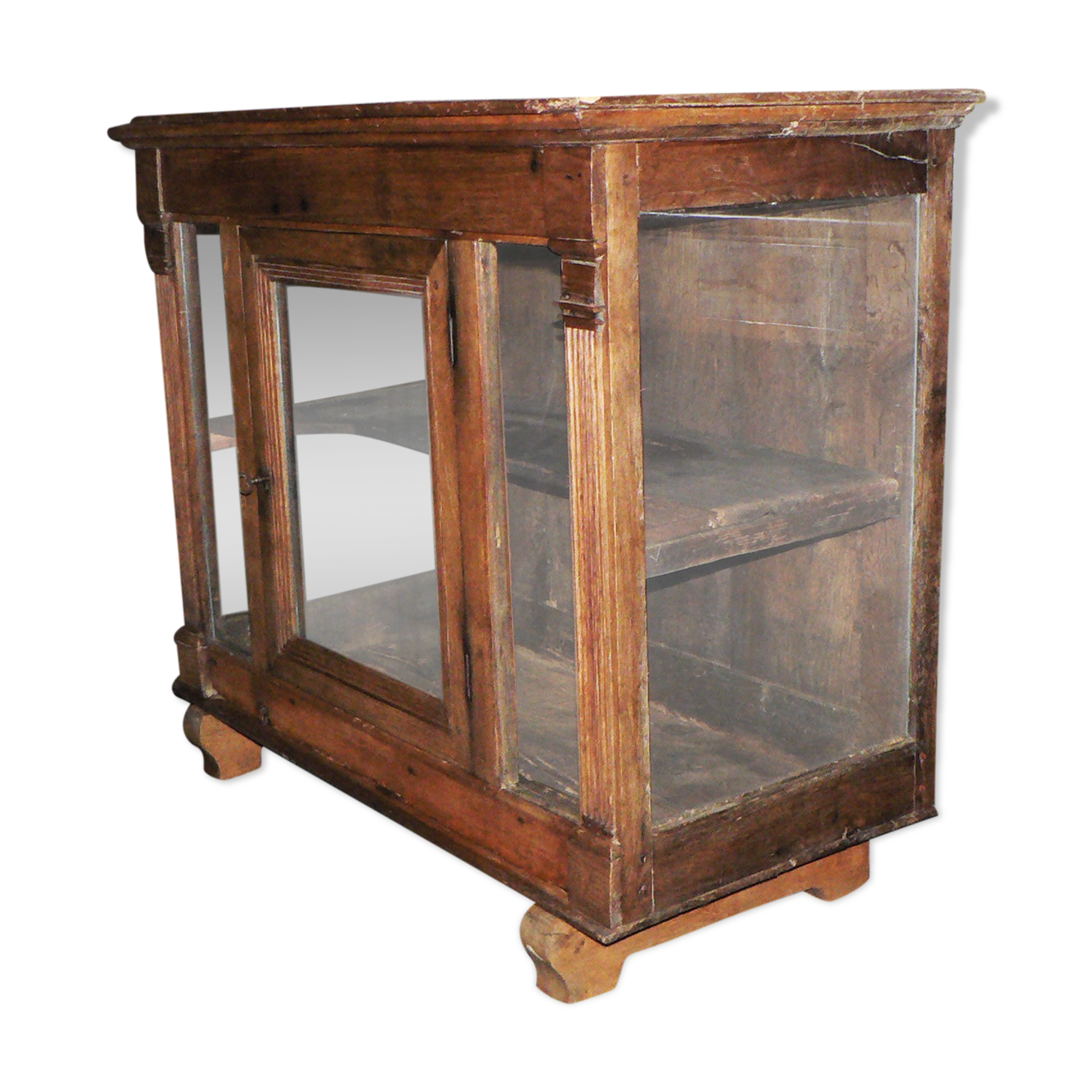 Food guard forming oak and cherry showcase early 19th century