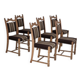 1970s, set 6 pcs of Danish dinning chairs, original very good condition, oak wood.