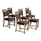 1970s, set 6 pcs of Danish dinning chairs, original very good condition, oak wood.