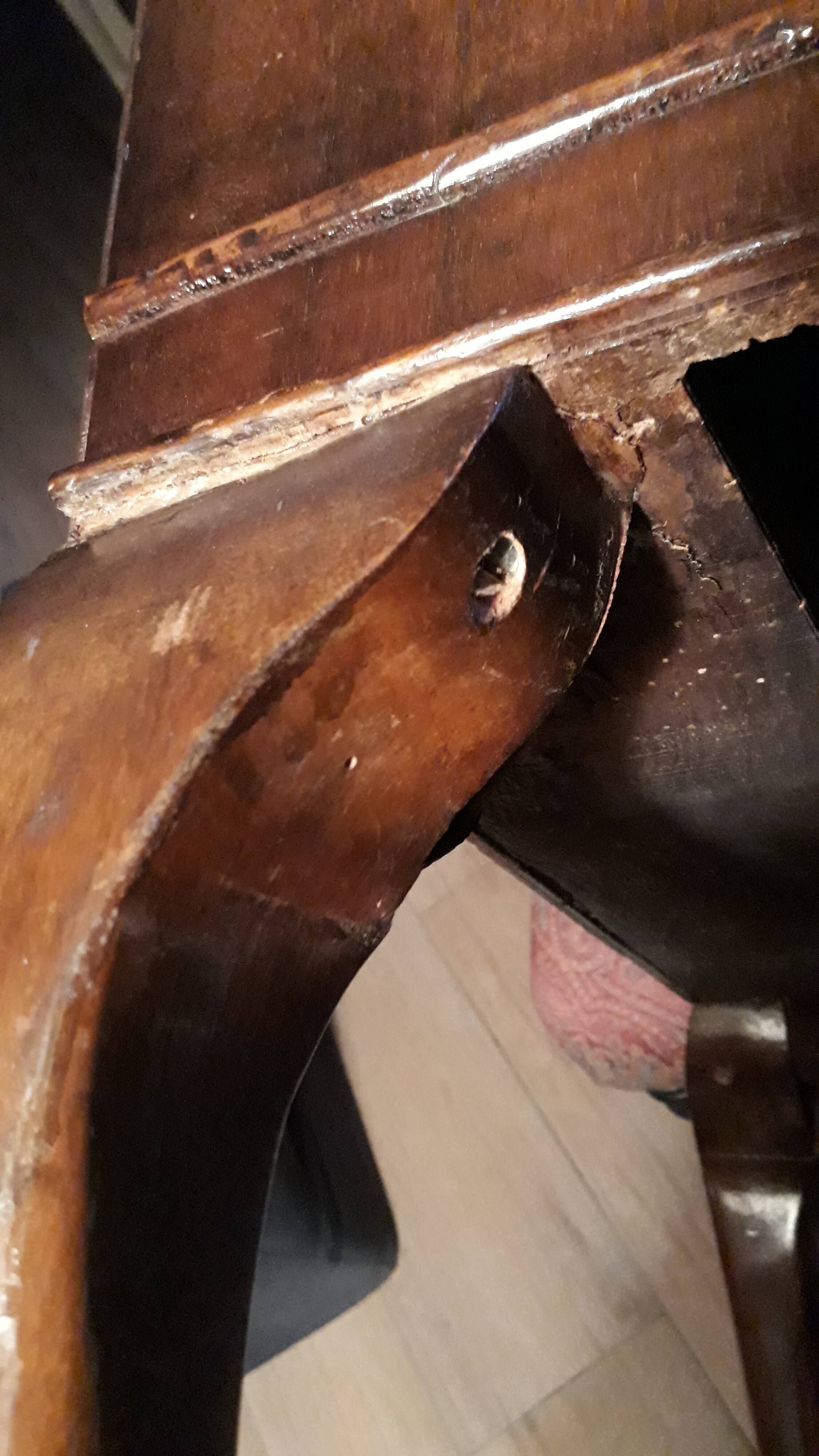 Antique secretary with drop-leaf flap