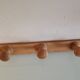 Vintage three-headed wooden coat rack from the 60s and 70s