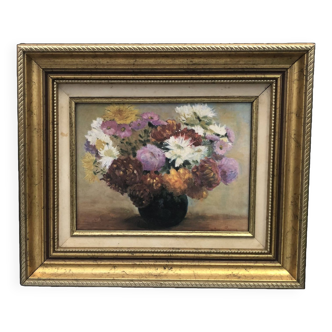 tableau bouquet de fleurs nature morte peinture à l'huile
