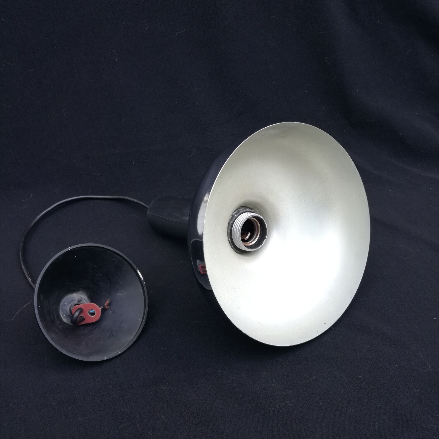 Chrome space age pendant lamp