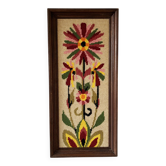 Grand canevas tapisserie laine fleur 1970