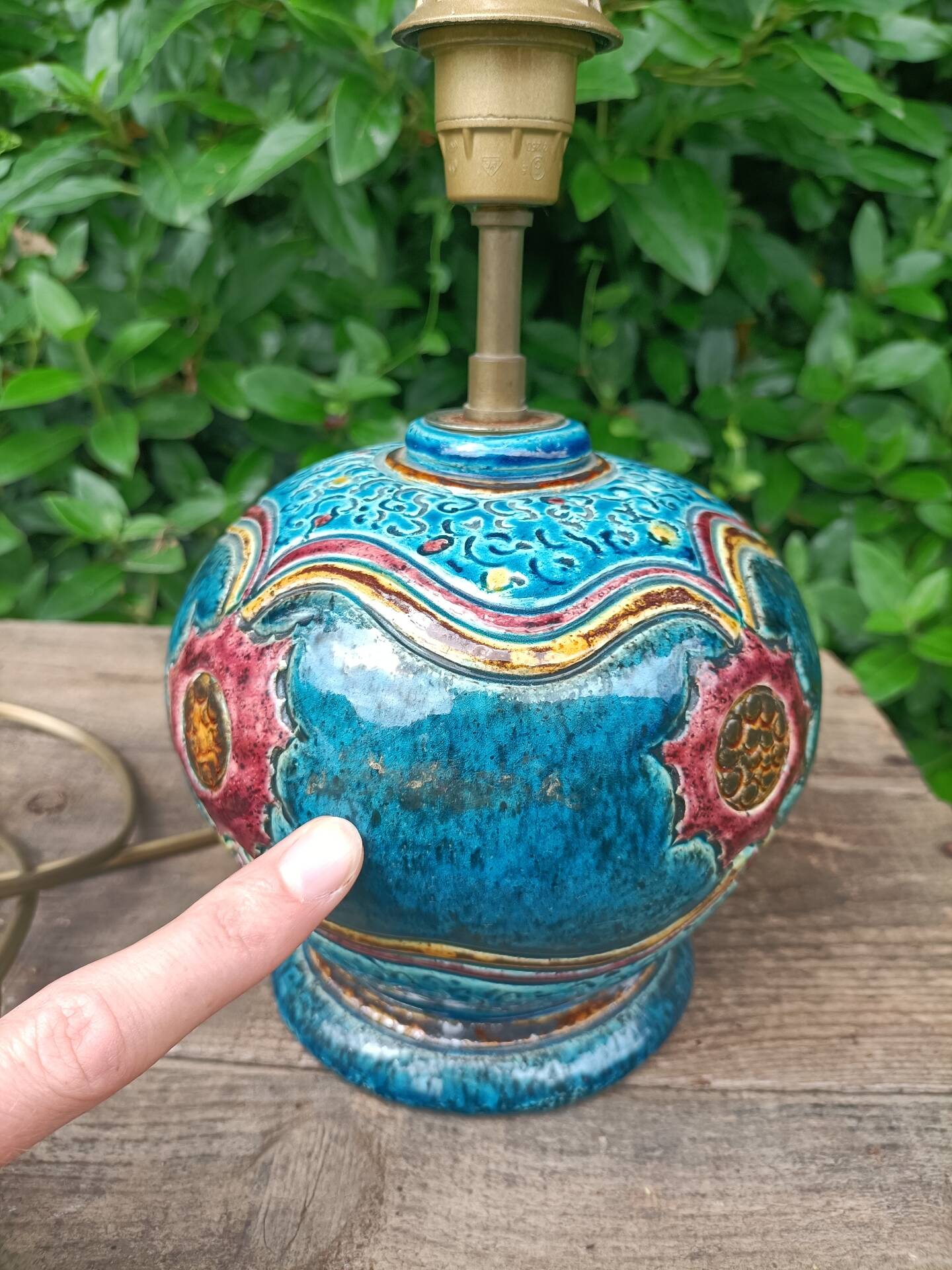 Retro signed ceramic lamp base 💐