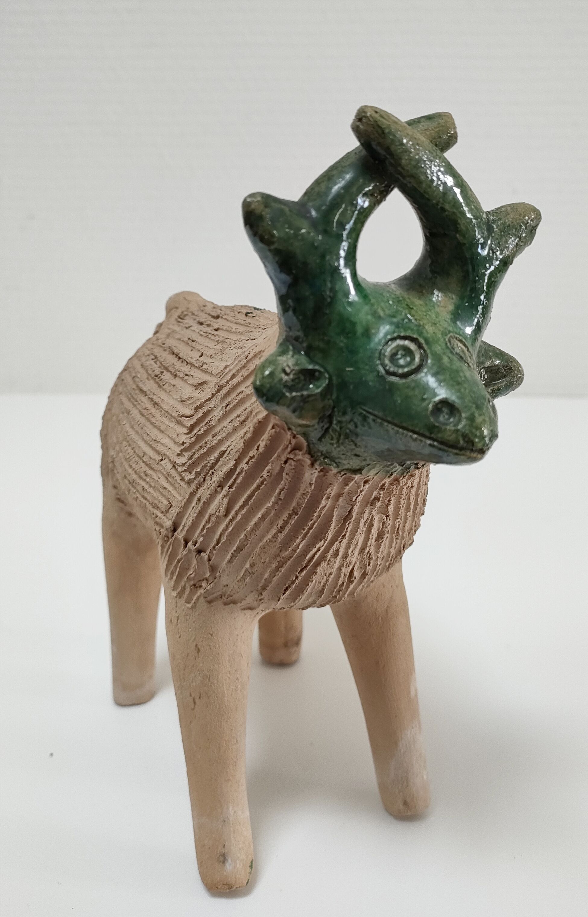 Vase picnic zoomorphic cow ceramic 70s