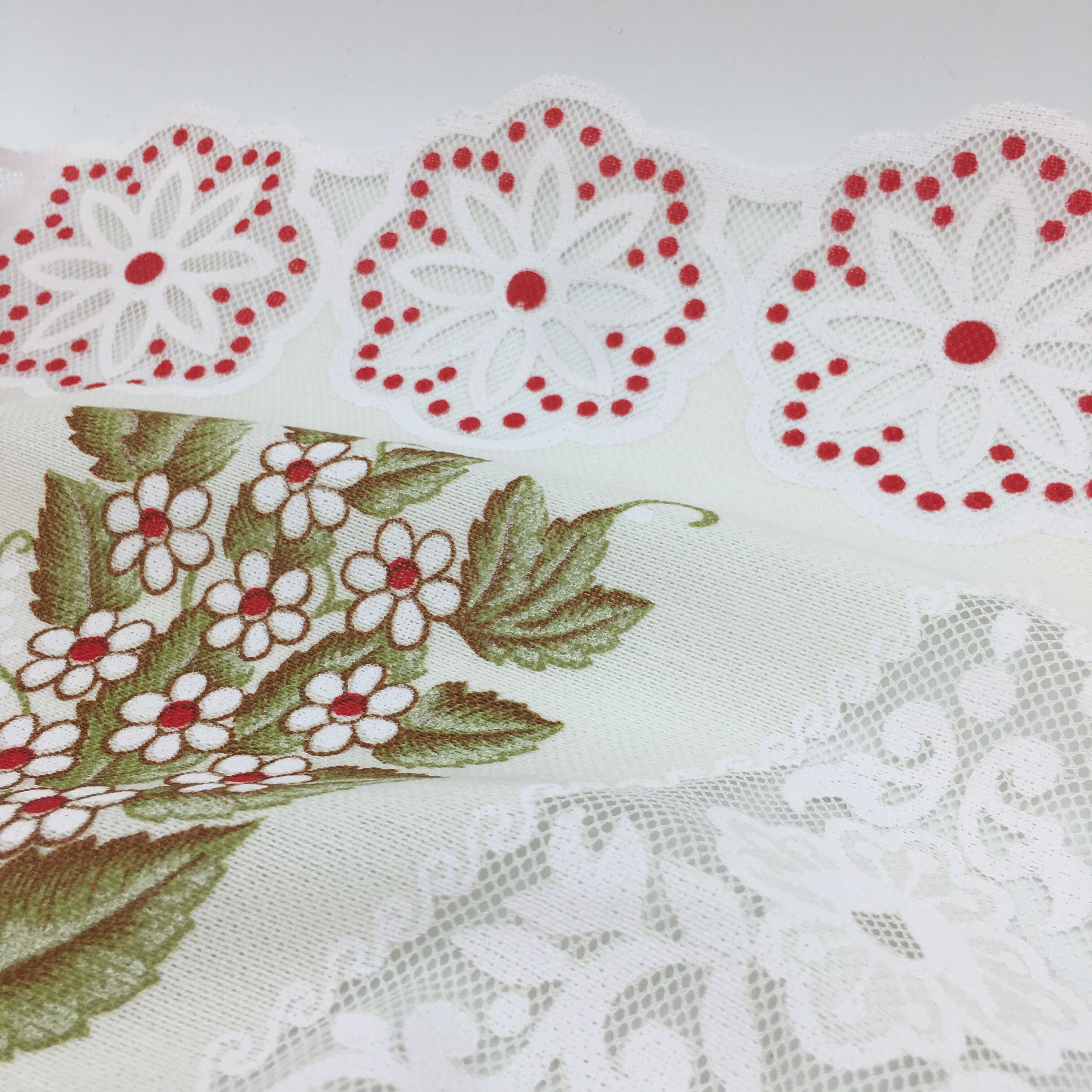 Nappe vintage ovale décor floral ses 8 serviettes
