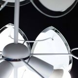 Vistosi White Murano Glass teardrop-shaped discs Chandelier, Italy, 1970s