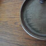 Candle holder made of stoneware with a harefur glaze