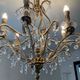 Old Venetian chandelier with Bohemian crystal tassels and gilded wood