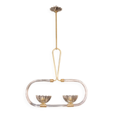 Extraordinary two-cup Art Deco candlestick by Barovier and Toso, 1940s
