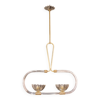Extraordinary two-cup Art Deco candlestick by Barovier and Toso, 1940s