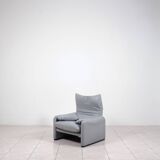 „Maralunga“ leather lounge chair by Vico Magistretti for Cassina, Italy