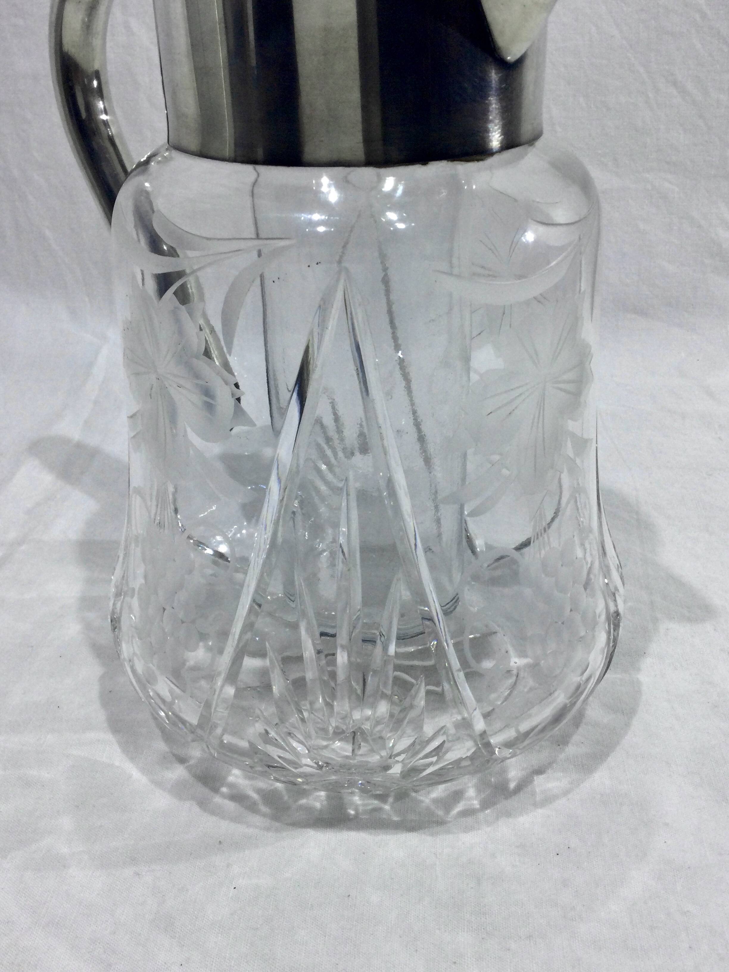 Crystal and silver-plated jug