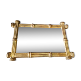 old mirror imitation bamboo gold papier-mâché  43 cm X 28, 5 cm