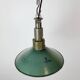 Industrial Green Enamel Military Pendant Lamp with Cast Aluminium Top, 1960