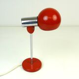Très rare space age mid century vintage red & chrome lampe de bureau par kaiser germany