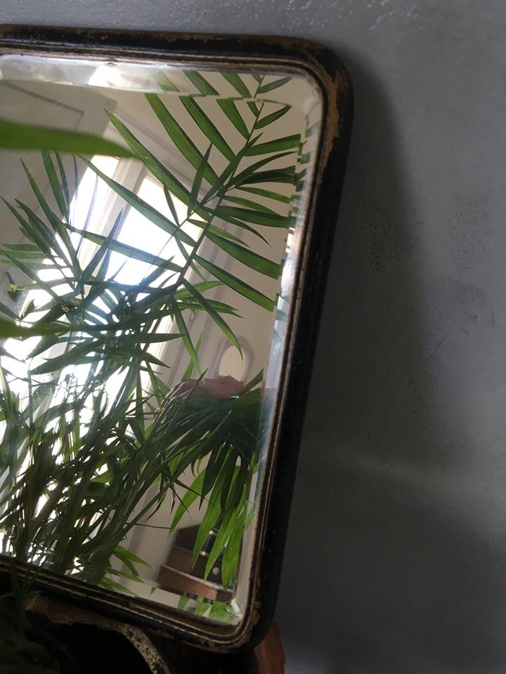 Former barber beveled mirror 23,5x16cm