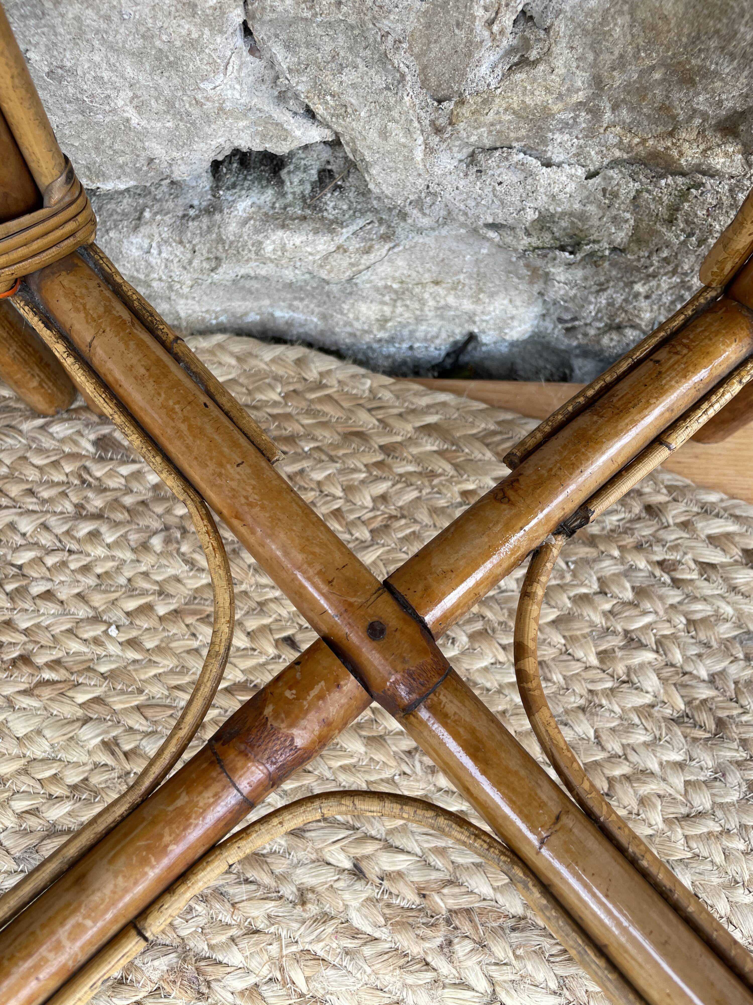 Set of four rattan stools