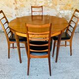 Extendable dining table with butterfly extensions in rosewood circa 60's