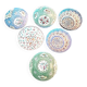 Set of 6 antique enameled copper bowls with Persian decoration