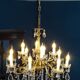 Twelve-armed golden bronze light chandelier