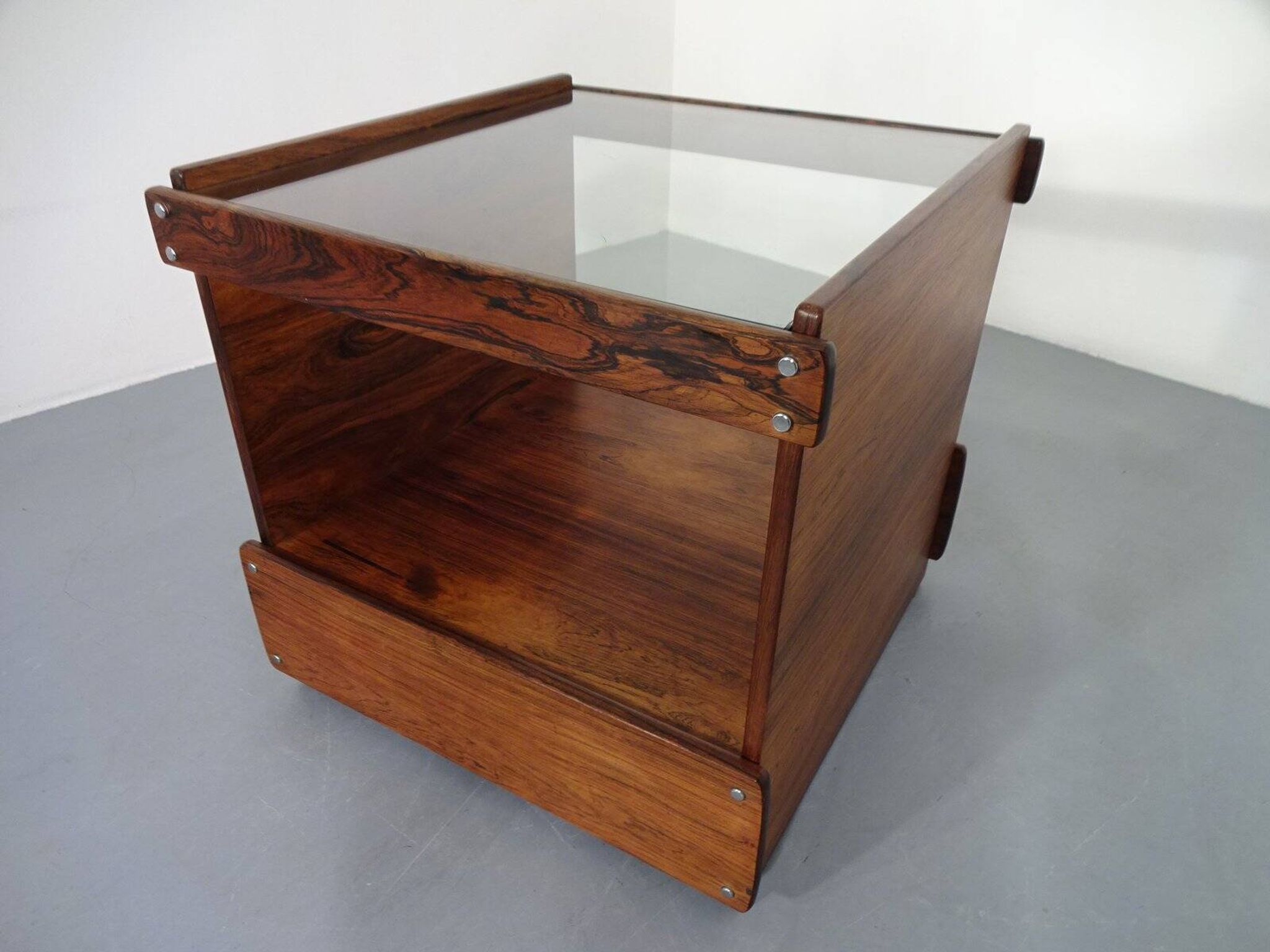 Danish Rosewood & Glass Side Table, 1960s
