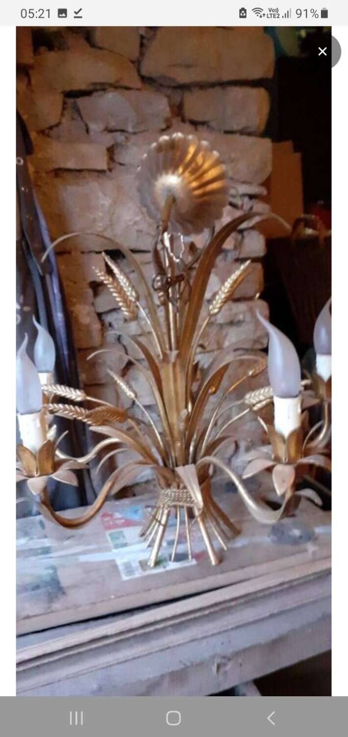 Golden Wheat Ear Chandelier