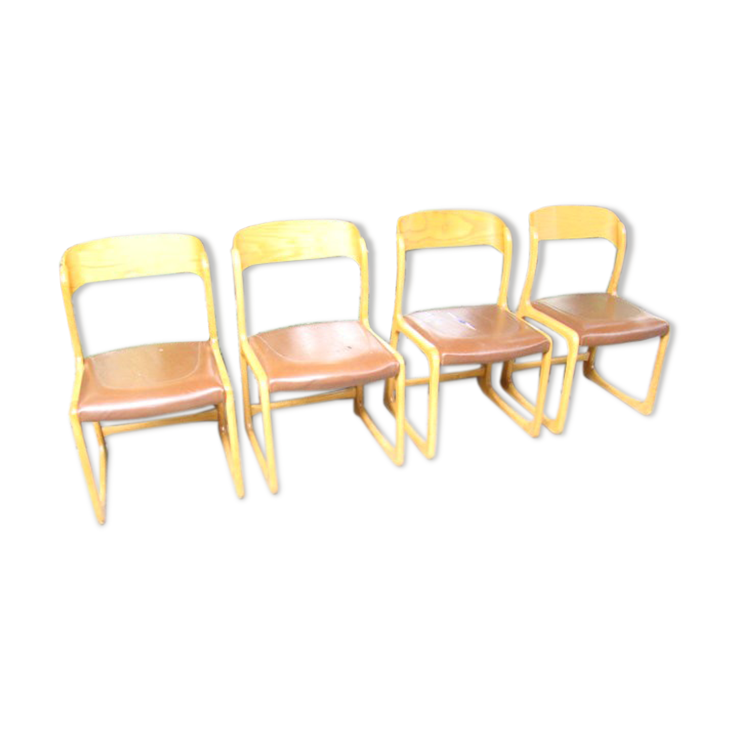Series of four baumann sleigh chairs