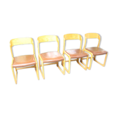 Series of four baumann sleigh chairs