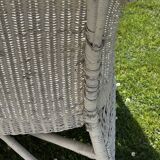 White rattan sofa