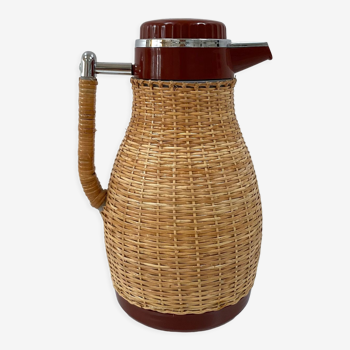 Vintage rattan thermos from the 60s