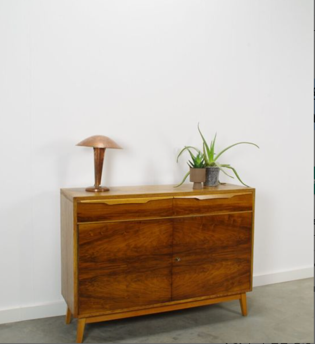 Vintage dark wood sideboard with drawers