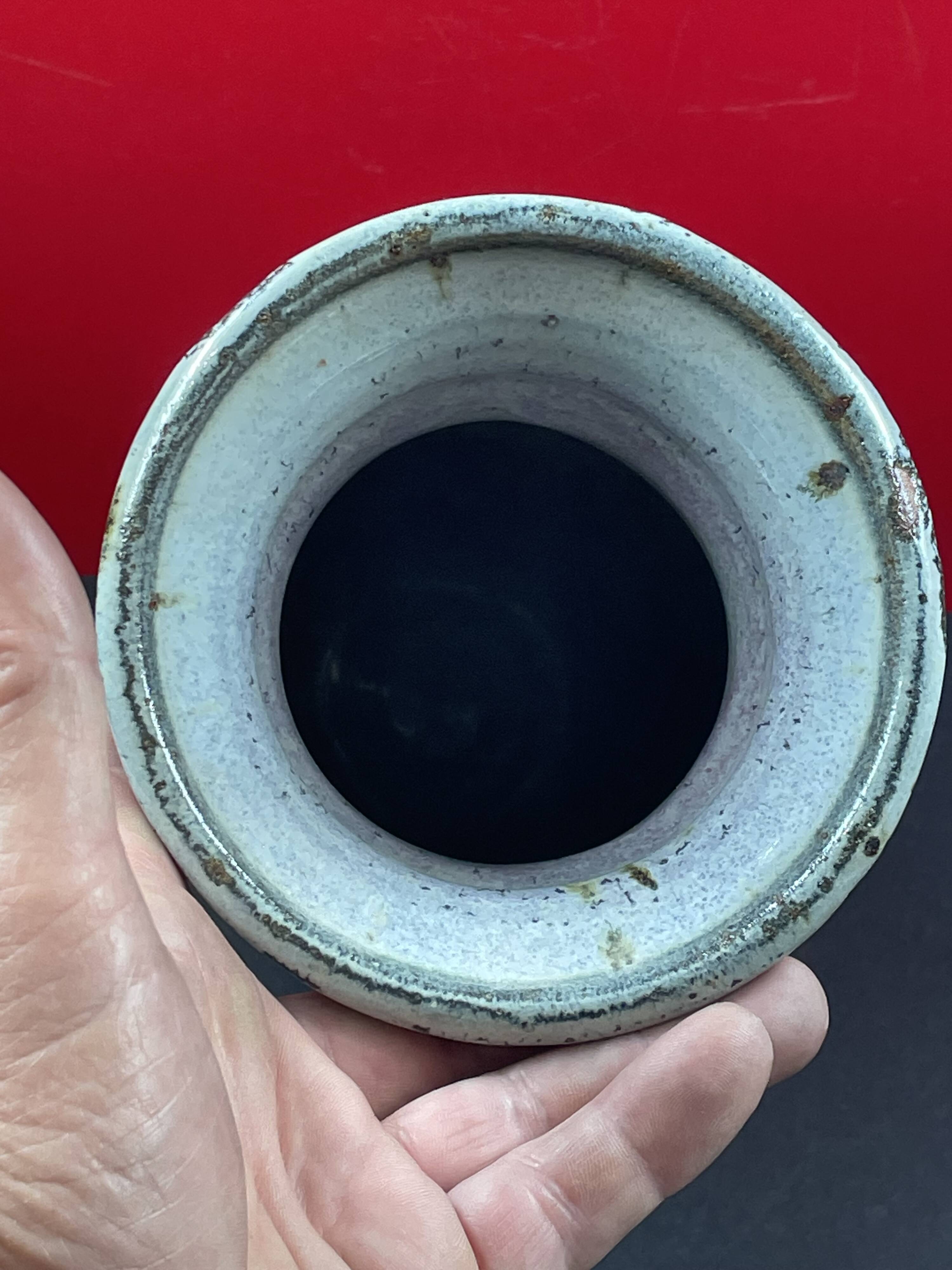 superb flared roller vase signed Les Salicornes Van Duser Lesburgueres 34 cm