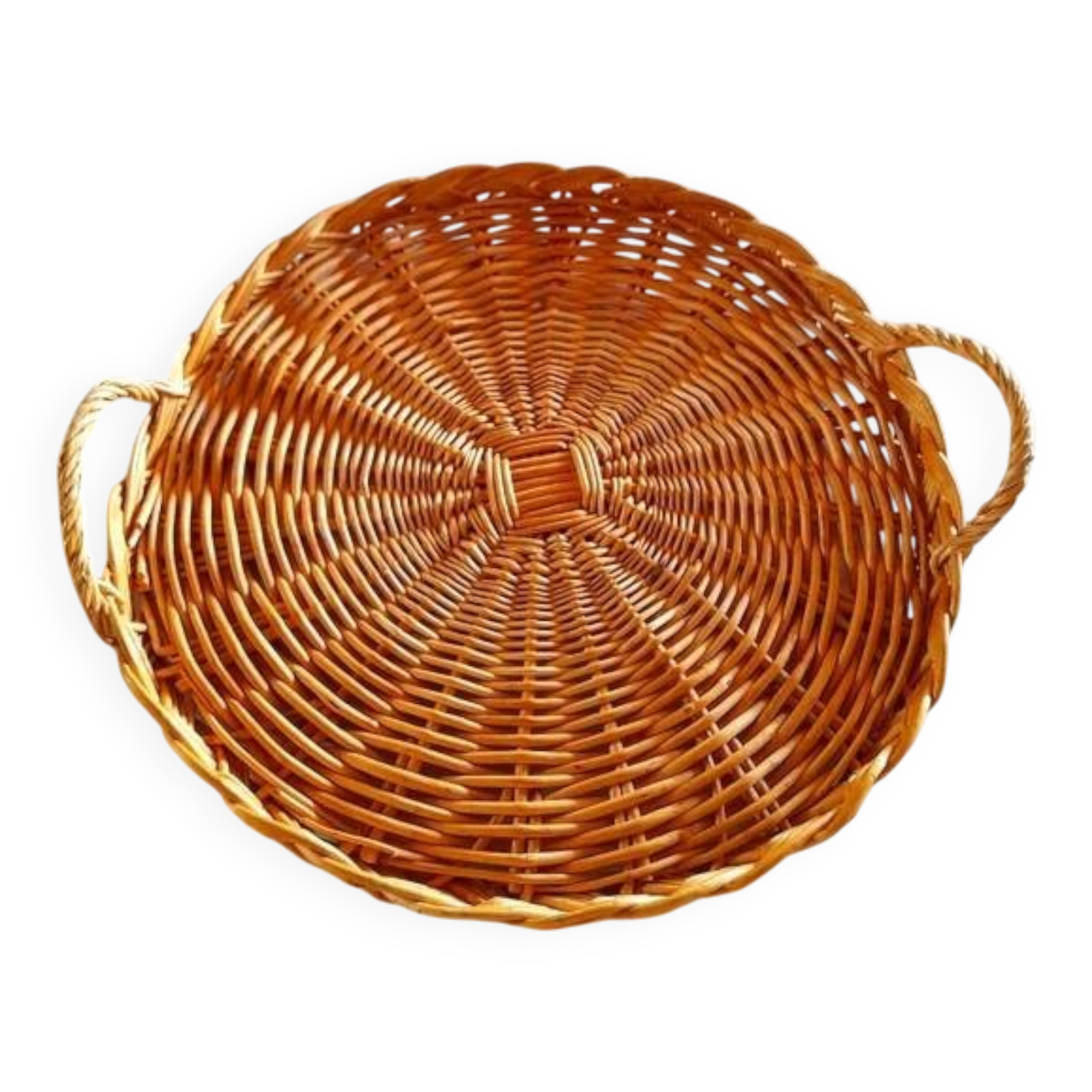 Woven rattan plateau 1960