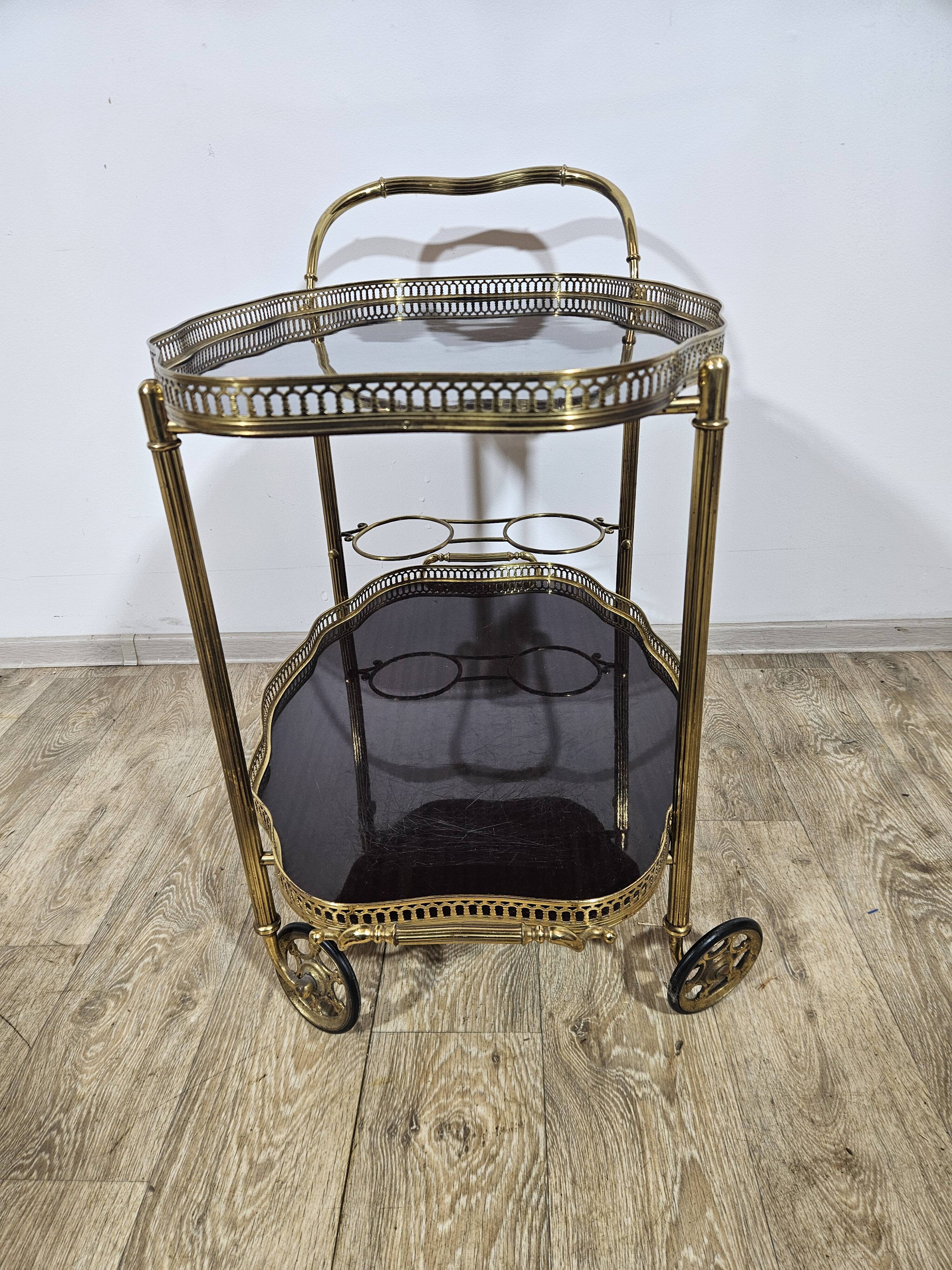 Luxurious bar cart,Maison Jansen, Hollywood Regency, France, 1950s/70s