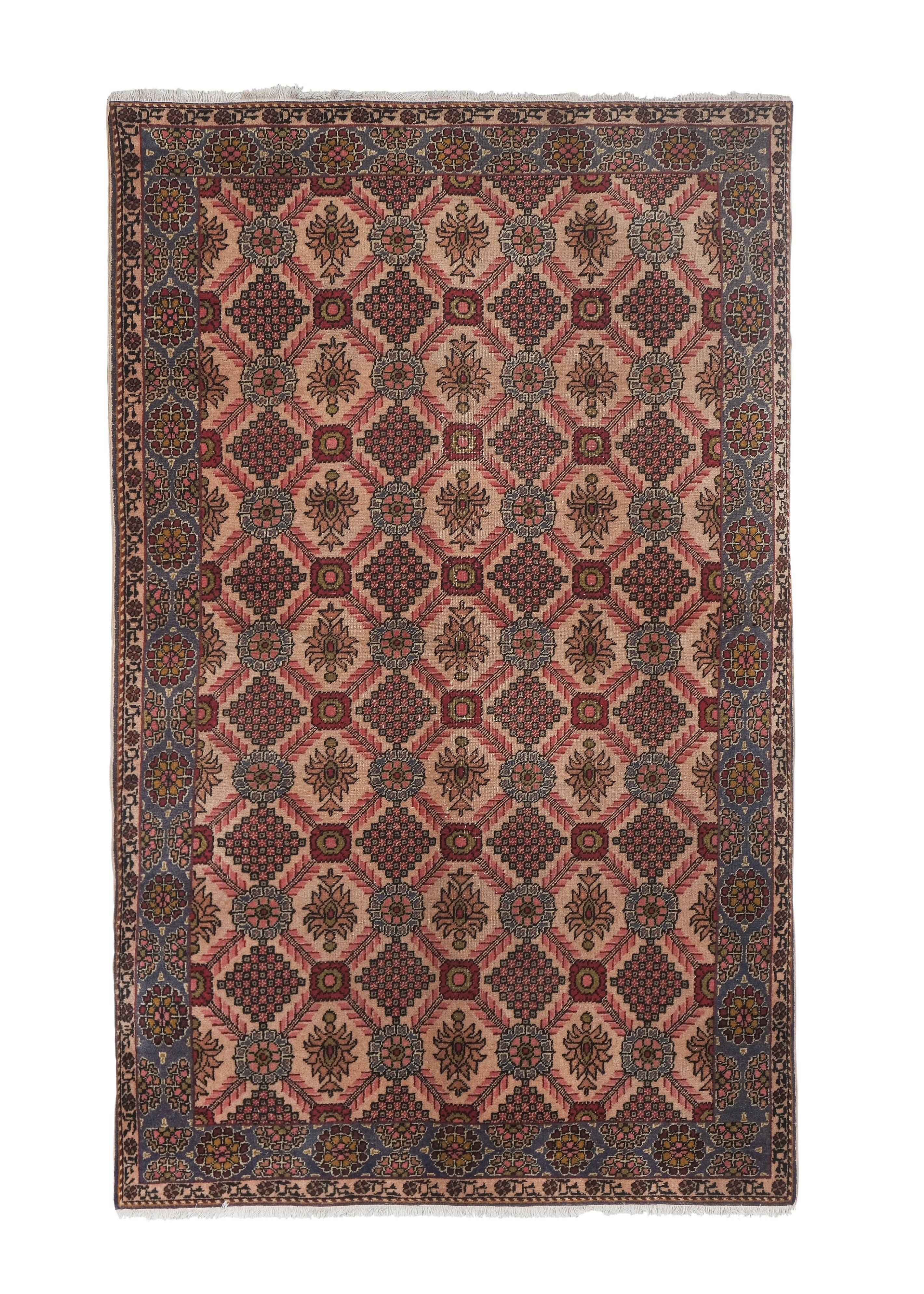 Vintage Turkish rug from Oushak, hand-woven 131x202 cm