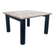 Square coffee table in granite and black metal – Minimalist / Brutalist Design