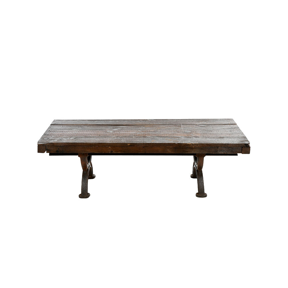Table basse en fonte et bois