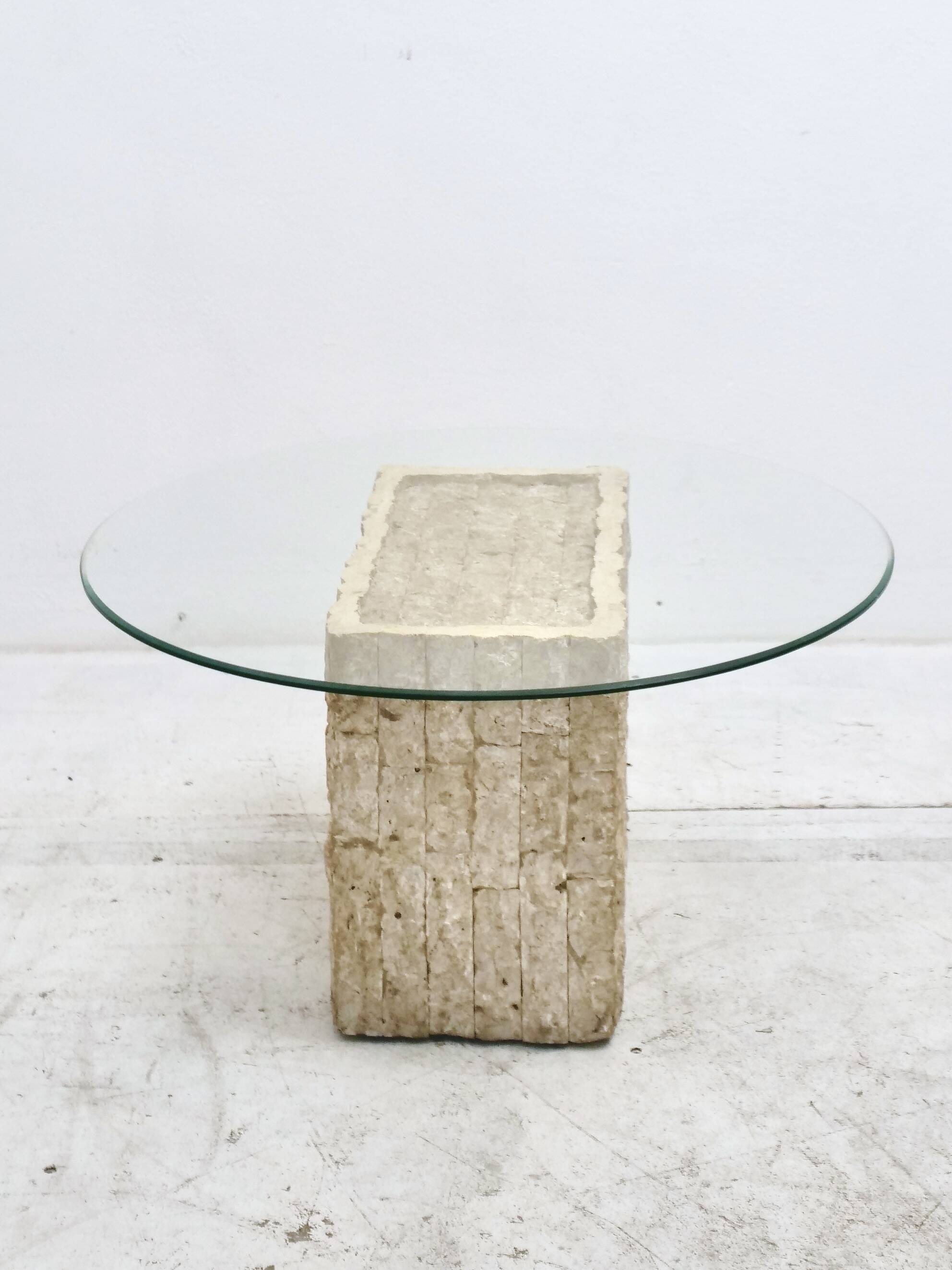 side table in travertine