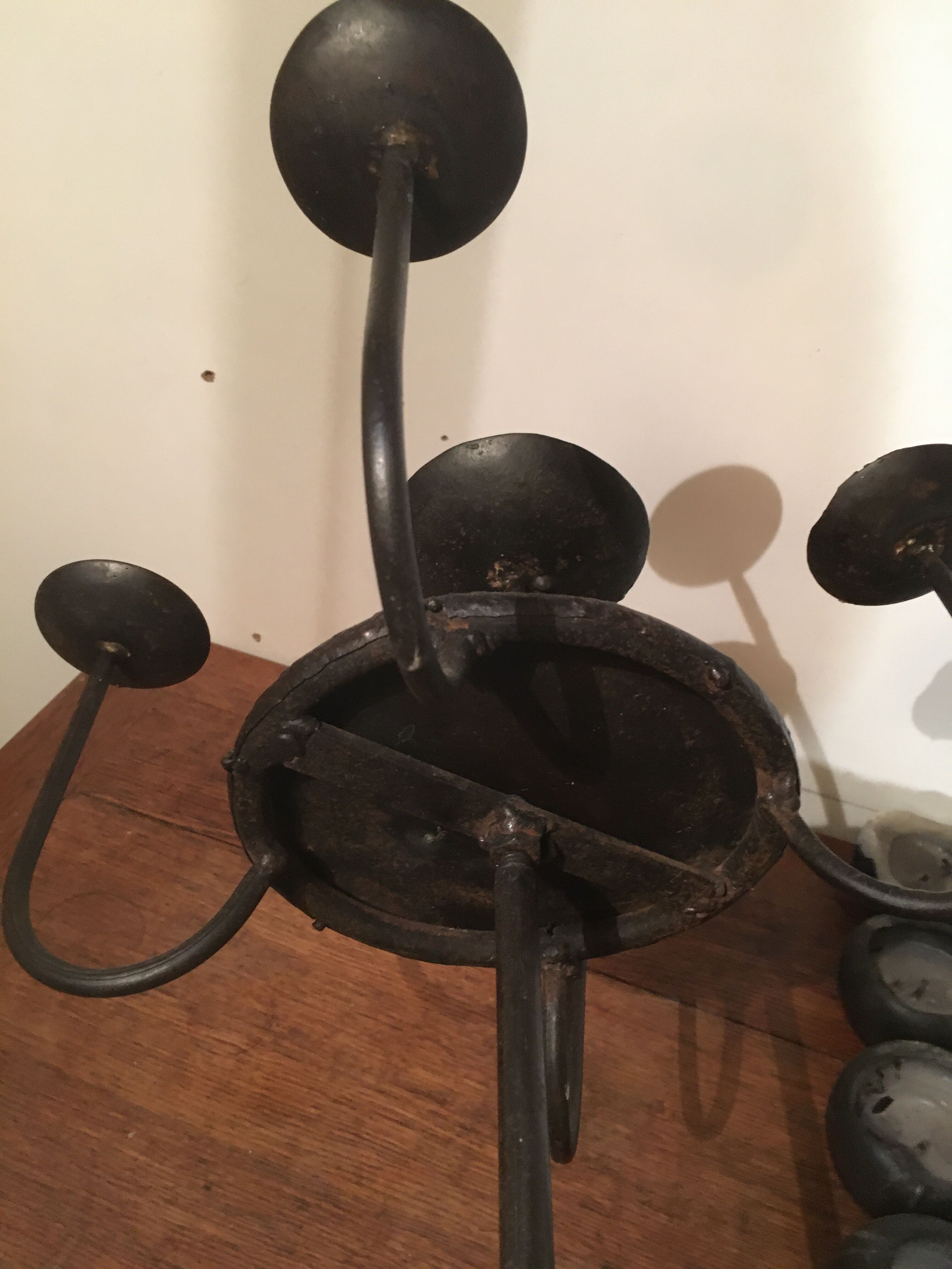 Chandelier 5 candles in wrought iron