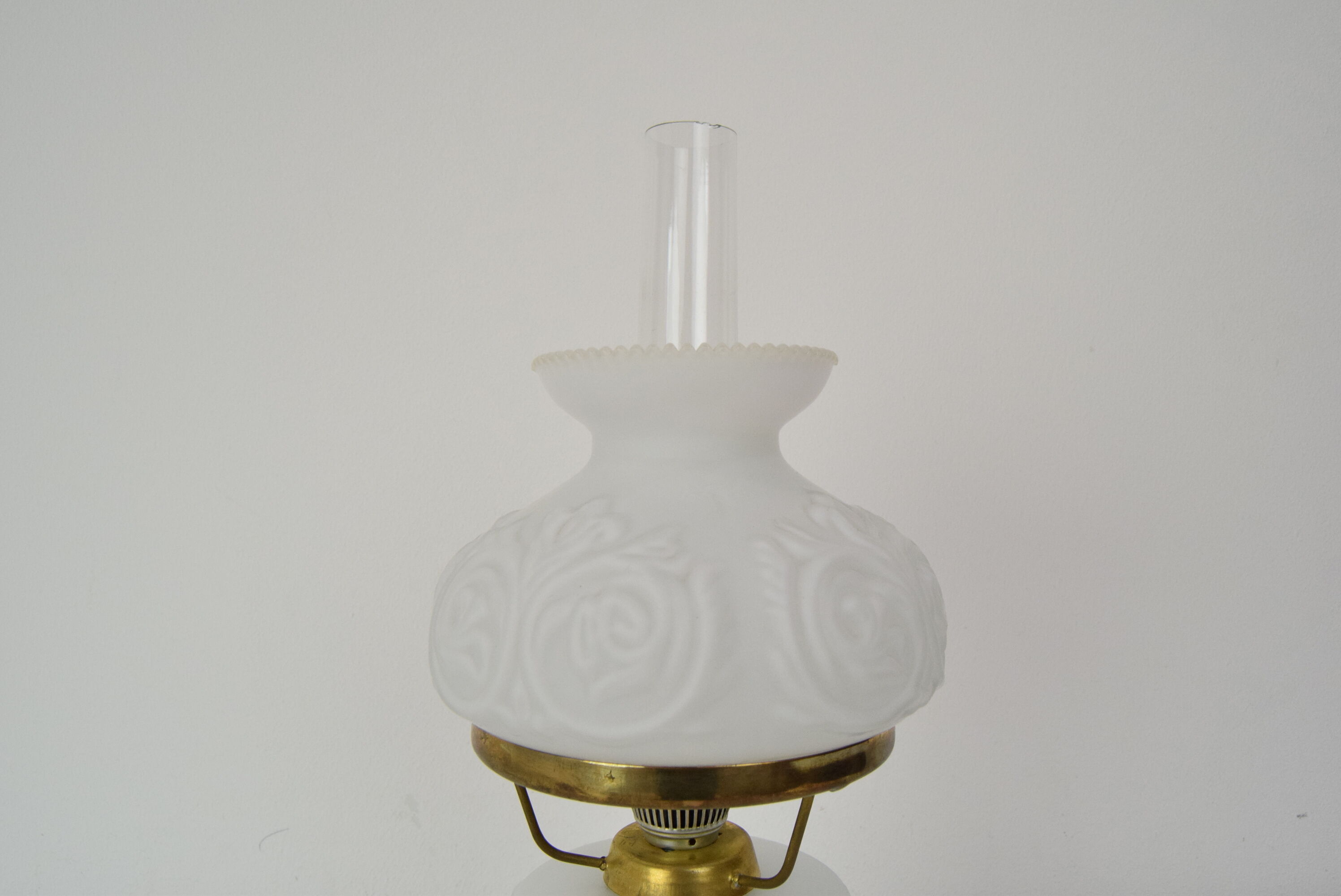 Mid-century Glass Table Lamp,1960's.