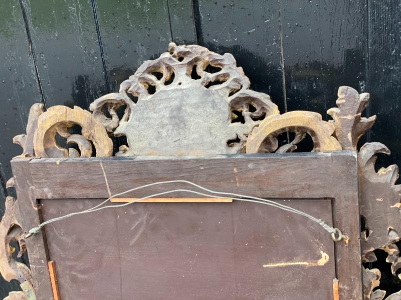 Frame In Carved Wood And Golden Early 18th Century On A Mirror Circa 1900 92x137cm