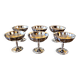 6 vintage stainless steel ice cream cups, flower shape