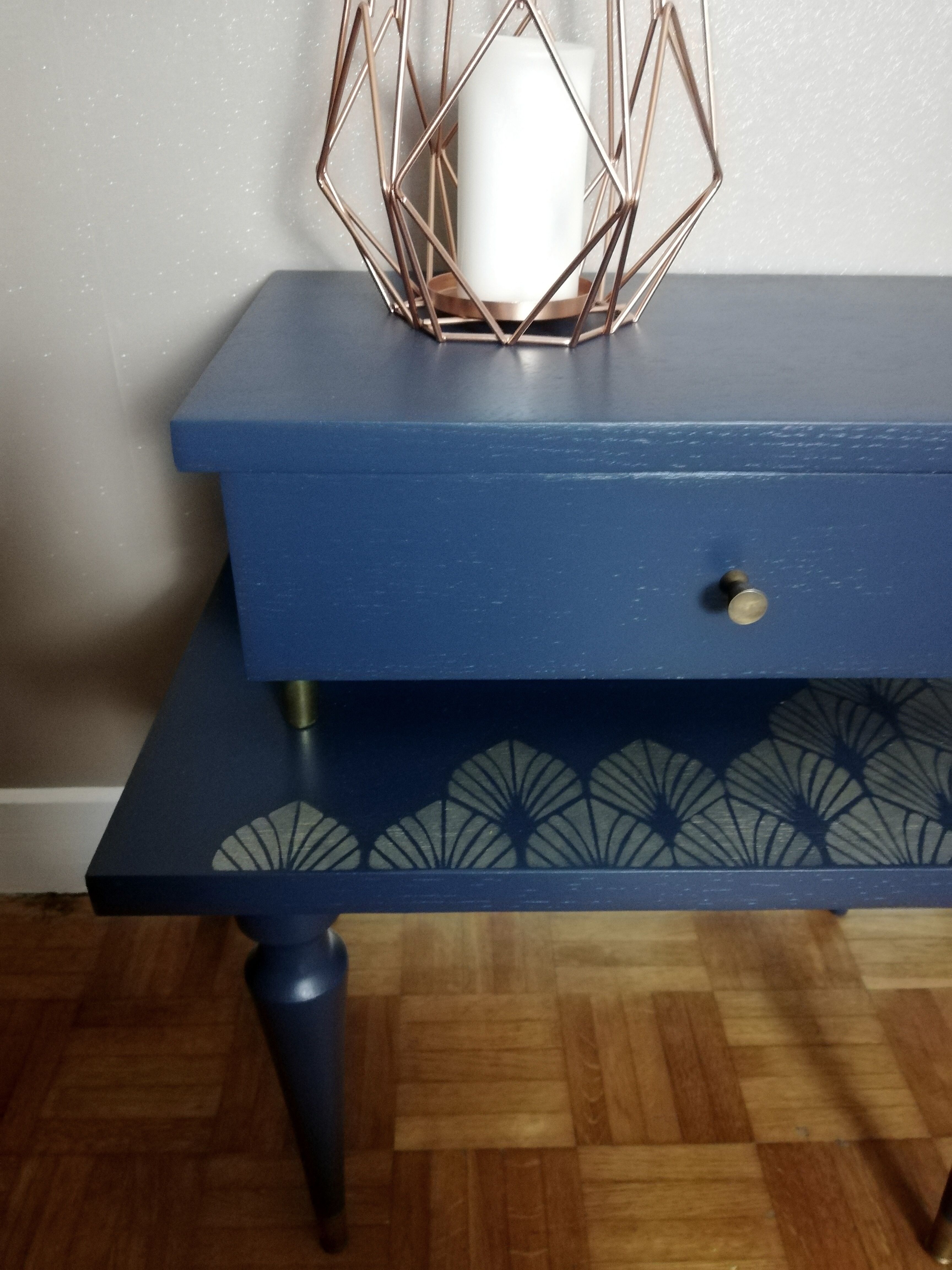 Pair of 60s night blue bedside