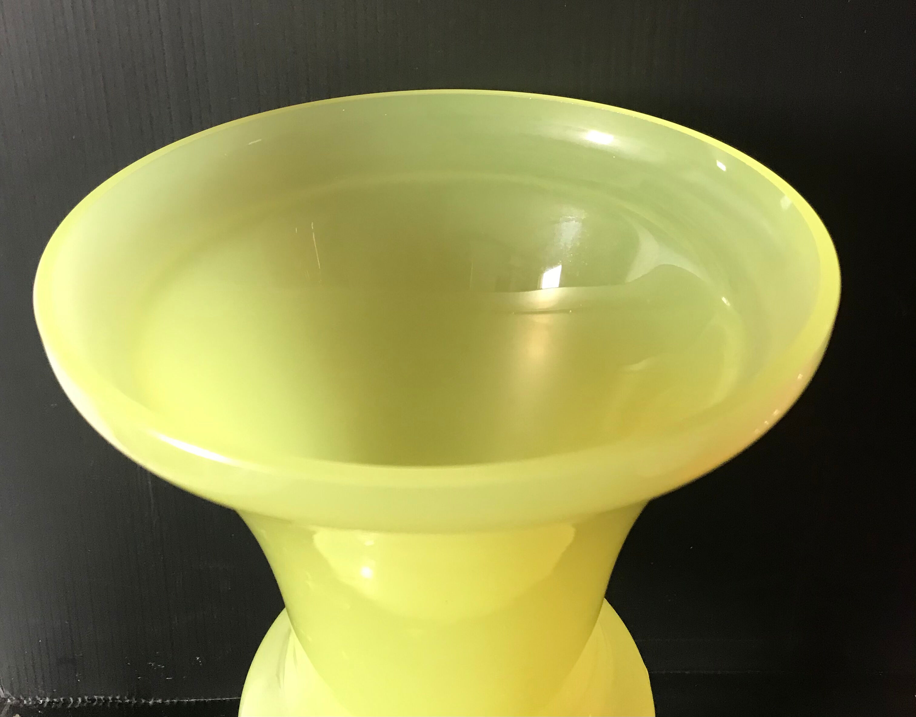 Yellow opaline vase