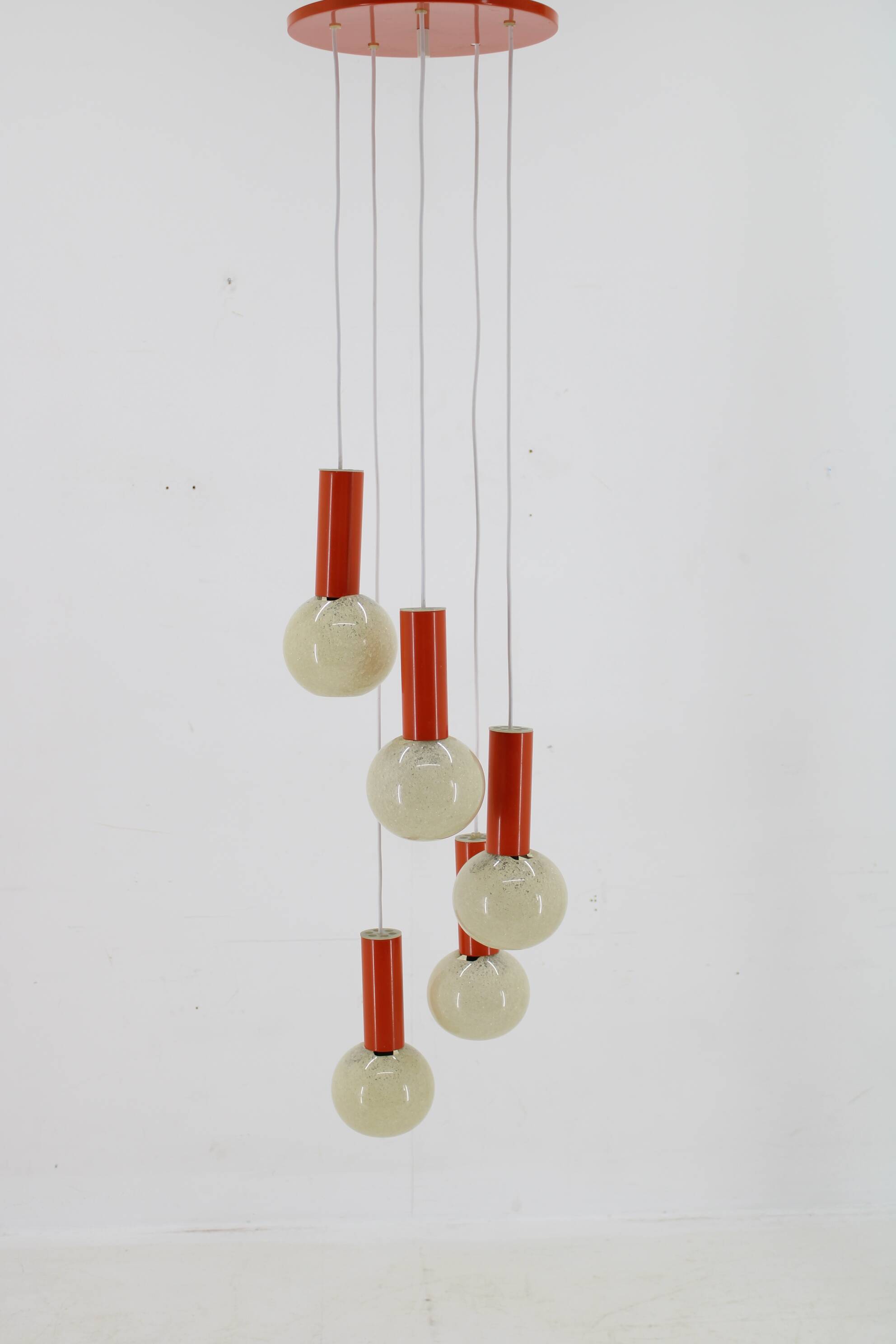 1970s Cascade Chandelier with Plastic Shades, Czechoslovakia