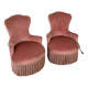 Paire de fauteuils crapaud rose poudré