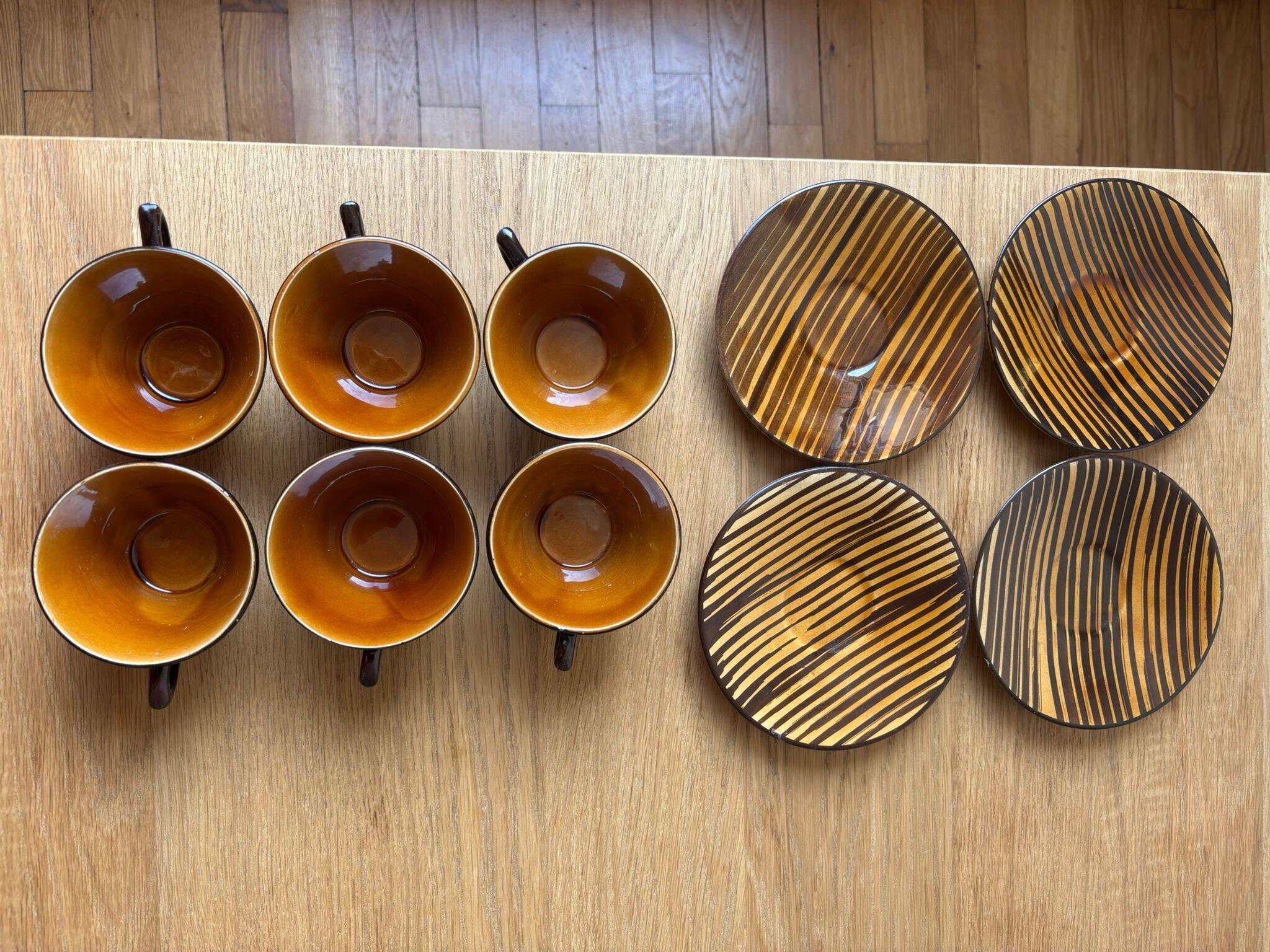 Lot Tasses & Coupelles Sarreguemines Domino