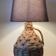 Vintage rattan Dame Jeanne lamp